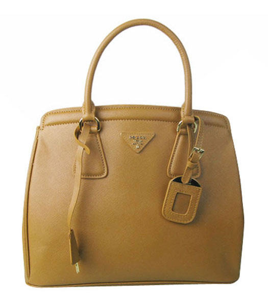Prada Saffiano Lux Tote Bag Apricot Cross Veins Leather