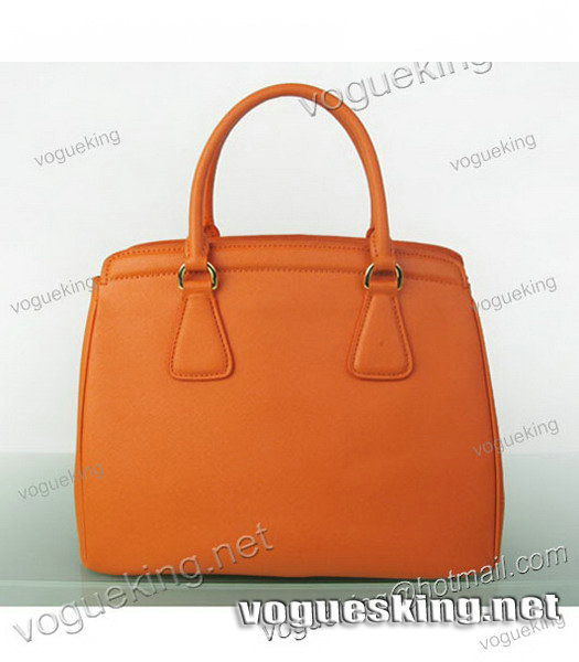 Prada Saffiano Lux Tote Bag Orange Cross Veins Leather-1