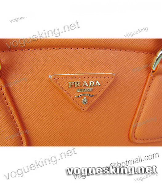 Prada Saffiano Lux Tote Bag Orange Cross Veins Leather-5