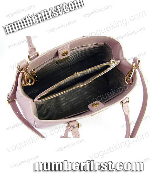 Prada Saffiano Pink Calfskin Leather Tote Handbag-4