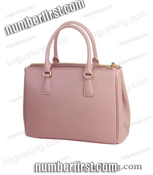 Prada Saffiano Pink Calfskin Leather Tote Small Bag-1