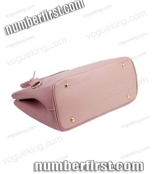 Prada Saffiano Pink Calfskin Leather Tote Small Bag-3