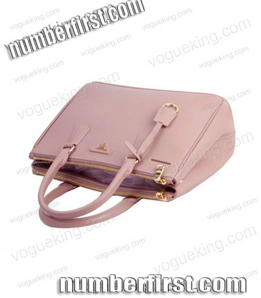 Prada Saffiano Pink Calfskin Leather Tote Small Bag-4