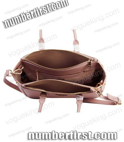 Prada Saffiano Pink Calfskin Leather Tote Small Bag-5