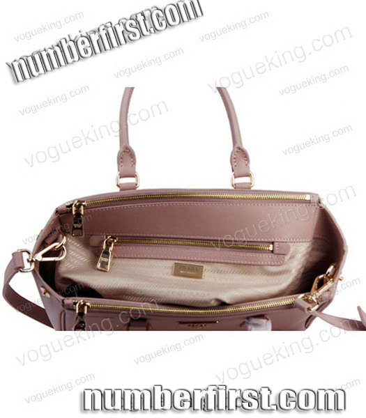 Prada Saffiano Pink Calfskin Leather Tote Small Bag-6