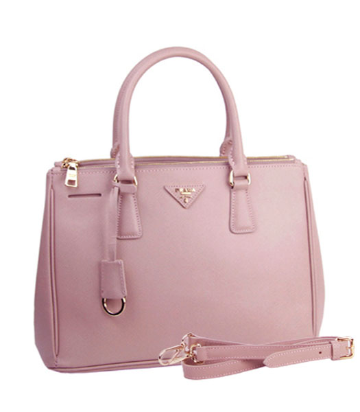 Prada Saffiano Pink Calfskin Leather Tote Small Bag