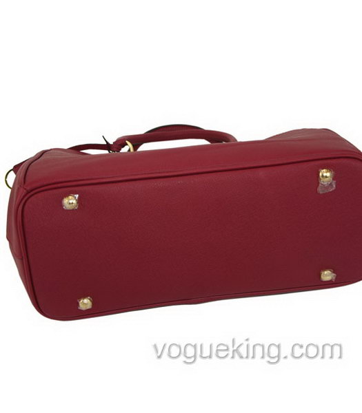 Prada Saffiano Red Calfskin Business Tote Handbag-2
