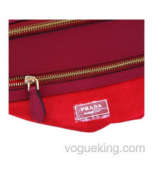 Prada Saffiano Red Calfskin Business Tote Handbag-6