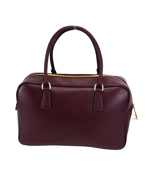 Prada Saffiano Red Calfskin Leather Top Handle Bag