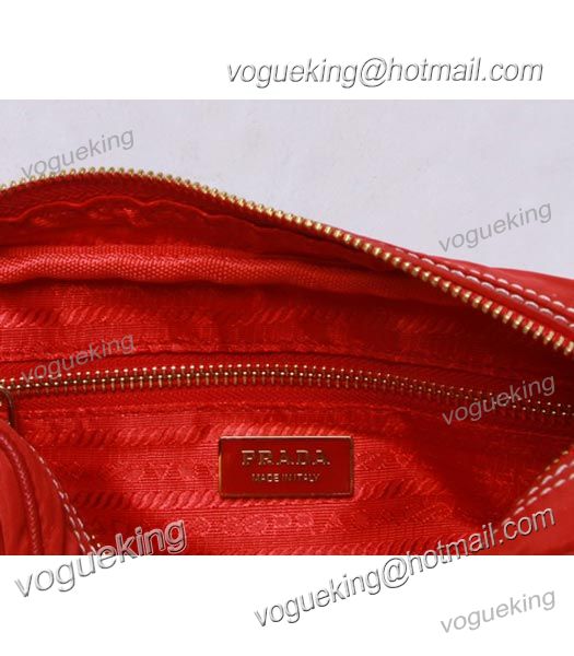 Prada Saffiano Tessuto Nylon With Red Leather-4