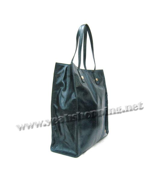 Prada Shine Large Tote Bag Blue Oil Wax Leather_VA0833-2