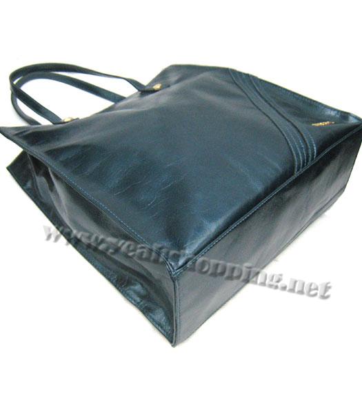 Prada Shine Large Tote Bag Blue Oil Wax Leather_VA0833-3
