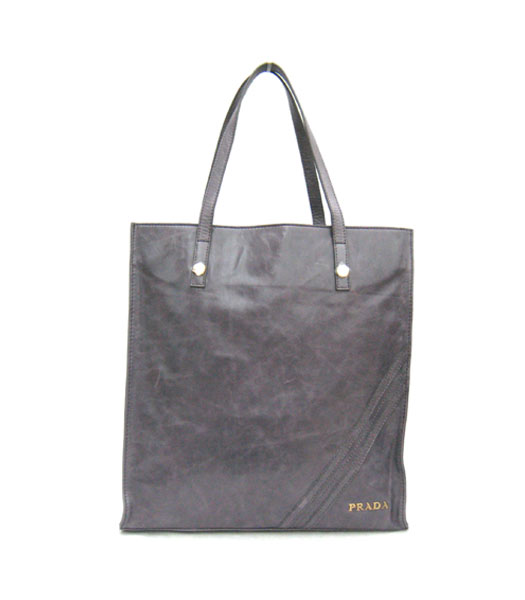 Prada Shine Large Tote Bag Grey Oil Wax Leather_VA0833