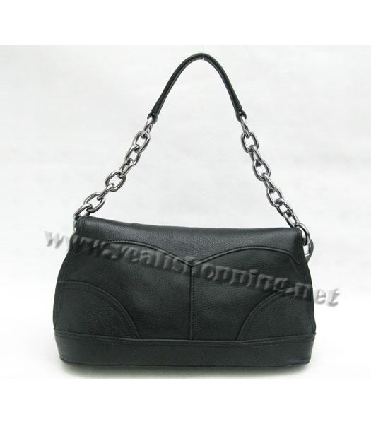 Prada Shiny Calfskin Shoulder Bag Black-1