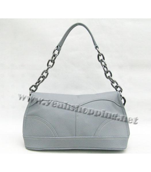 Prada Shiny Calfskin Shoulder Bag Grey-1