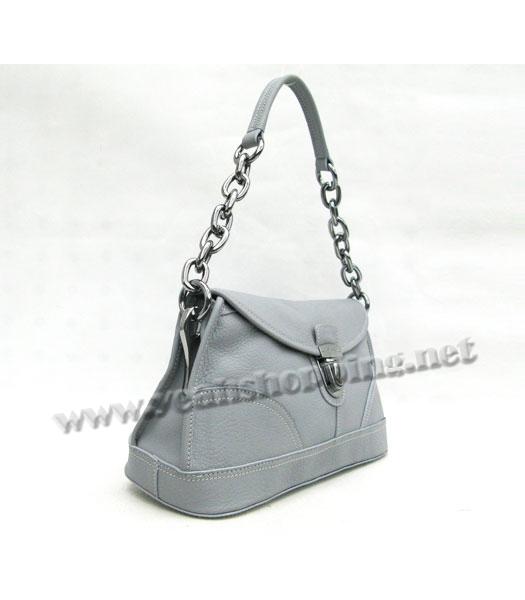 Prada Shiny Calfskin Shoulder Bag Grey-2