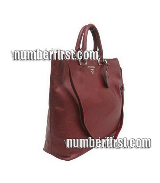 Prada Shopper PM Bag Calfskin Bag Red-2