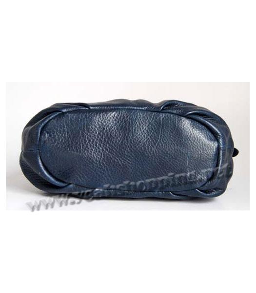 Prada Shoulder Bag Blue Oil Wax Milled Golden Chain-4