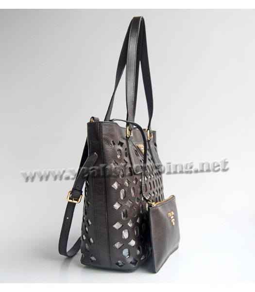 Prada Shoulder Handbag Dark Coffee-1