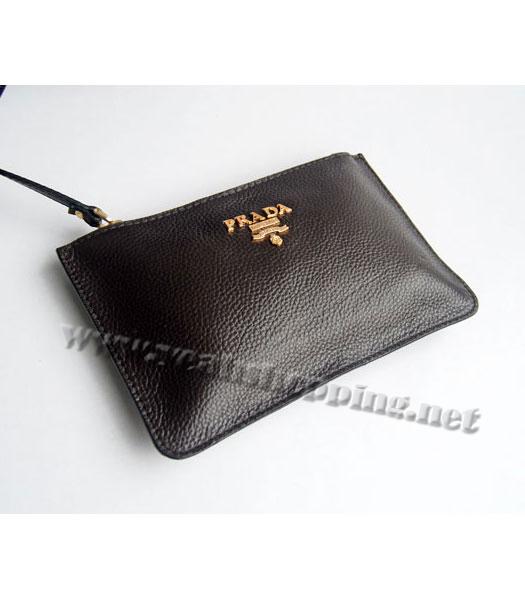 Prada Shoulder Handbag Dark Coffee-5