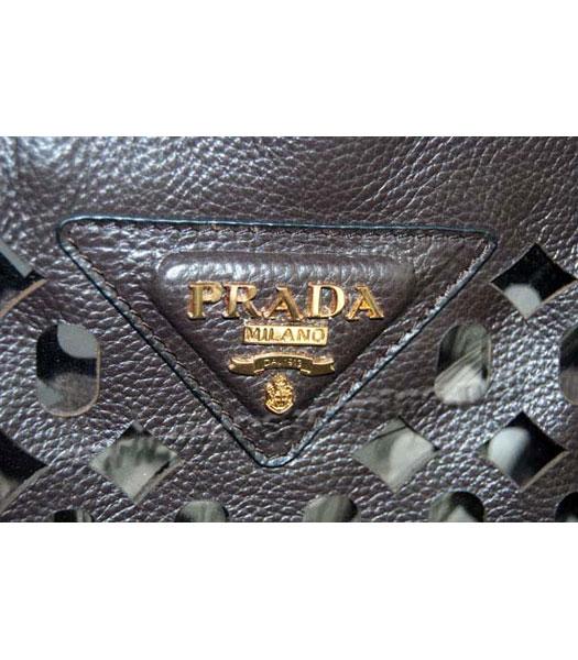 Prada Shoulder Handbag Dark Coffee-7