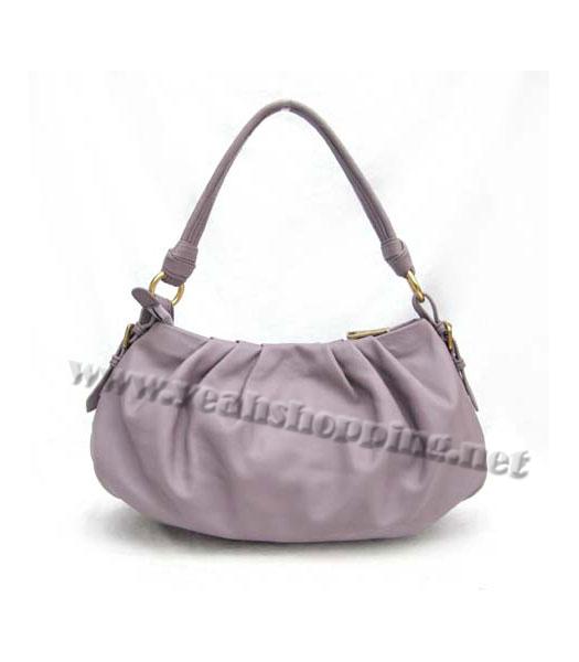 Prada Shoulder Handbag Light Purple Leather_BR3926-1