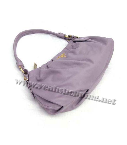 Prada Shoulder Handbag Light Purple Leather_BR3926-3