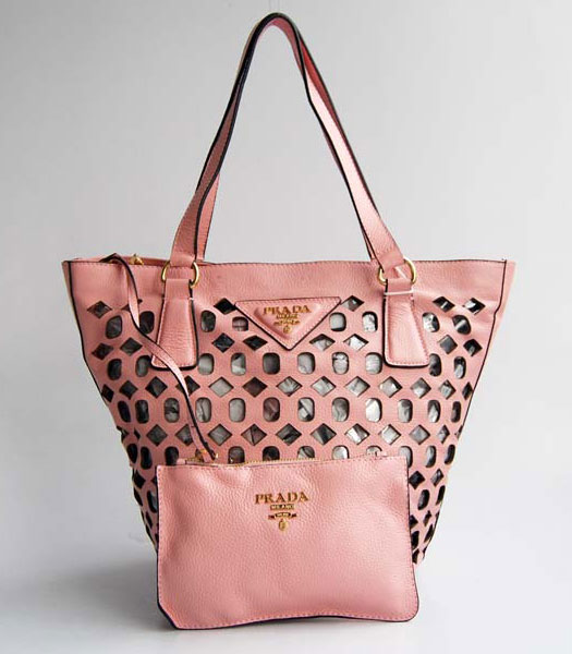 Prada Shoulder Handbag Pink Calfskin