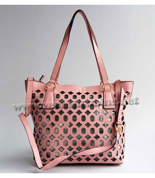 Prada Shoulder Handbag Pink Calfskin-3