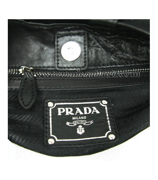 Prada Shoulder Tote Bag Black Oil Leather-5