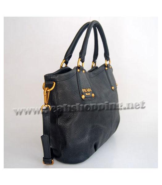 Prada Shoulder Tote Bag Black Oil Wax Milled-1