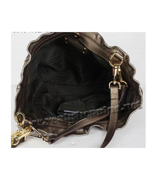 Prada Shoulder Tote Bag Bronze Calfskin-3