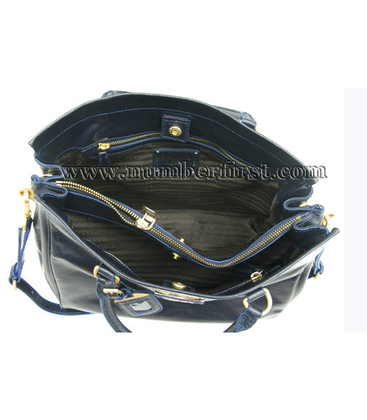 Prada Shoulder Tote Bag Sapphire Blue-1-4