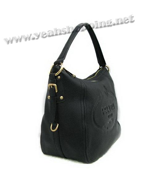 Prada Single Handle Hobo Bag Black Calfskin-2