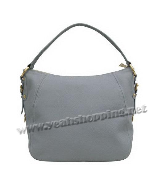 Prada Single Handle Hobo Bag Grey Calfskin-1