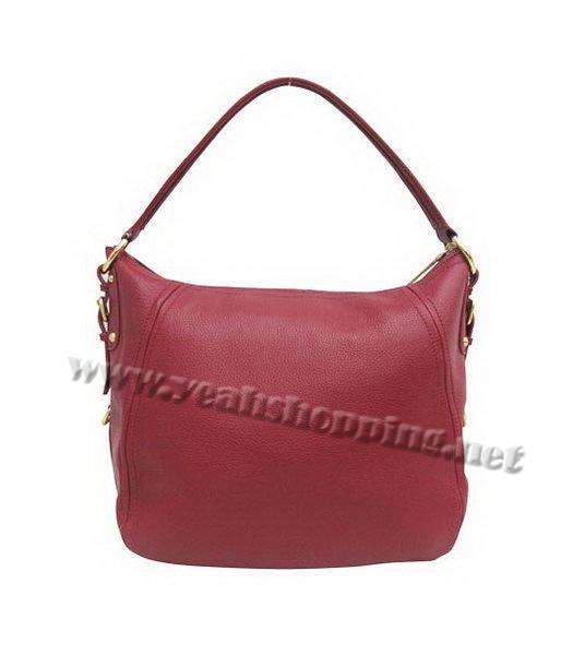 Prada Single Handle Hobo Bag Red Calfskin-2