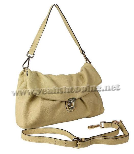 Prada Single Strap Samll Flap Bag in Apricot Leather-1