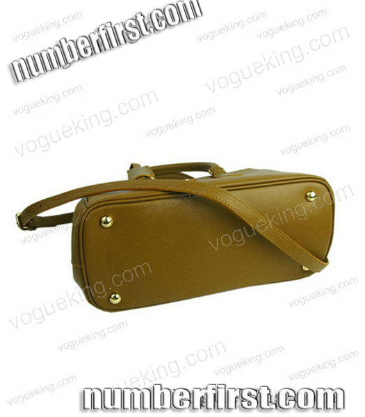 Prada Small Saffiano Apricot Calfskin Leather Business Tote Handbag-4