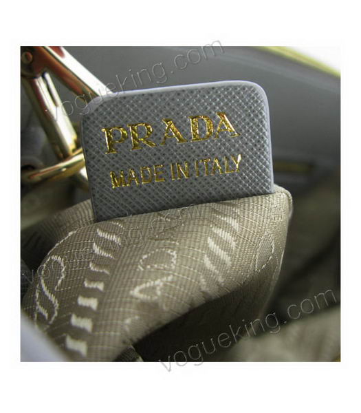 Prada Small Saffiano Grey Calfskin Business Tote Handbag-6