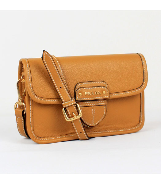 Prada Small Shoulder Bag in Light Coffee Leather