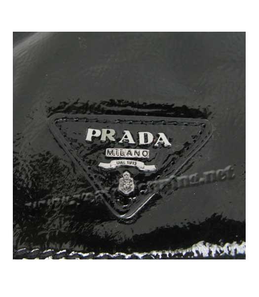 Prada Small Tote Bag Black Calfskin with Red Croc Veins-7