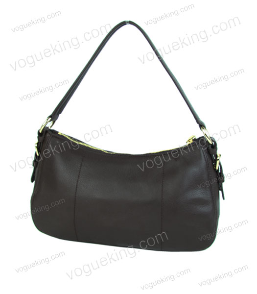 Prada Small Vitello Daino Dark Coffee Calfskin Leather Shoulder Bag-1