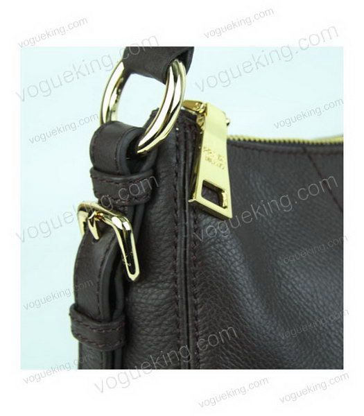 Prada Small Vitello Daino Dark Coffee Calfskin Leather Shoulder Bag-6