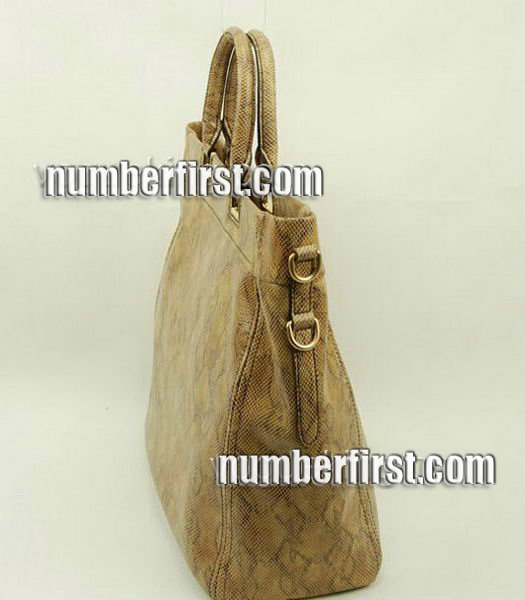 Prada Snake Veins Leather Tote Handbag Apricot-1