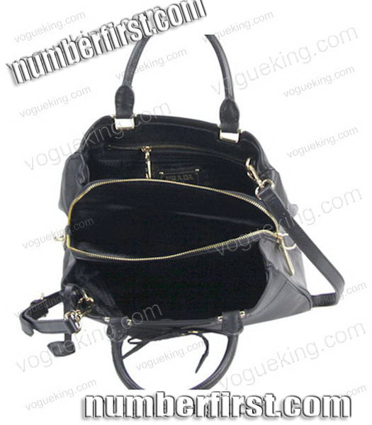 Prada Soft Black Imported Calfskin Leather Tote Bag-5