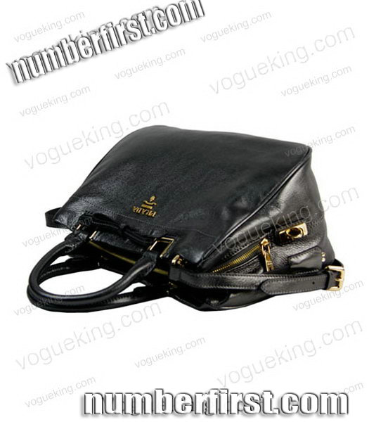 Prada Soft Dark Grey Imported Calfskin Leather Tote Bag-4