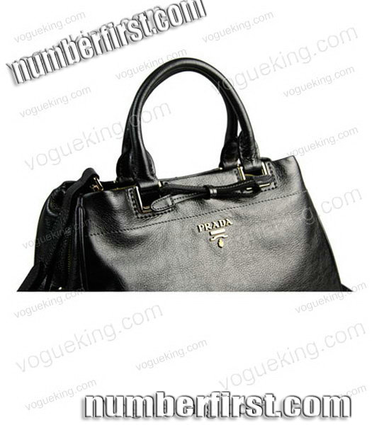 Prada Soft Dark Grey Imported Calfskin Leather Tote Bag-6