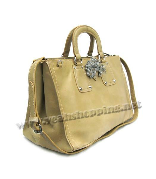 Prada Spazzolato Shopping Tote Bag Apricot Oil Wax Leather_BN1908-2