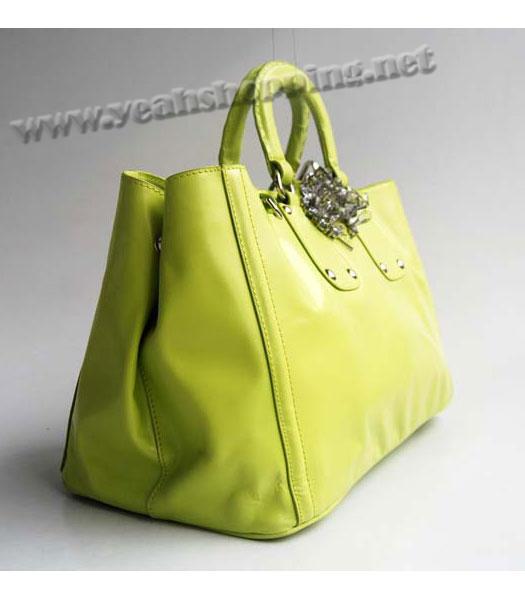 Prada Spazzolato Shopping Tote Handbag in Green-1