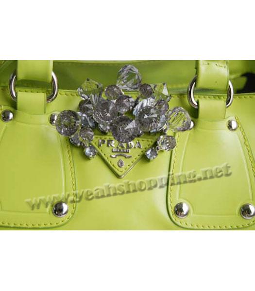 Prada Spazzolato Shopping Tote Handbag in Green-4